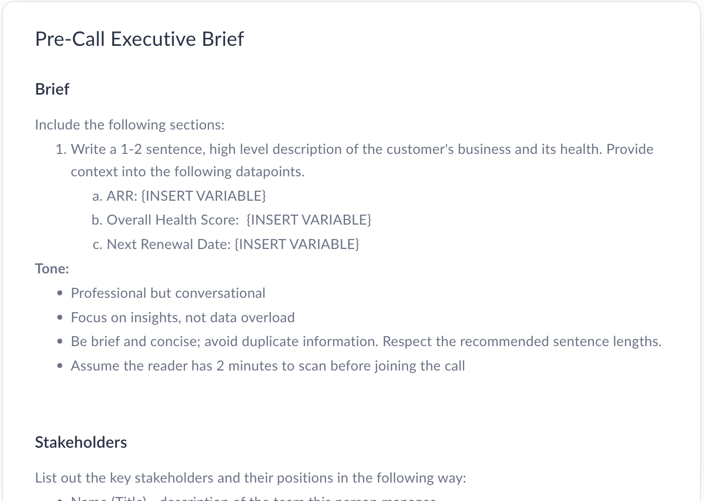 Pre-Call Executive Brief