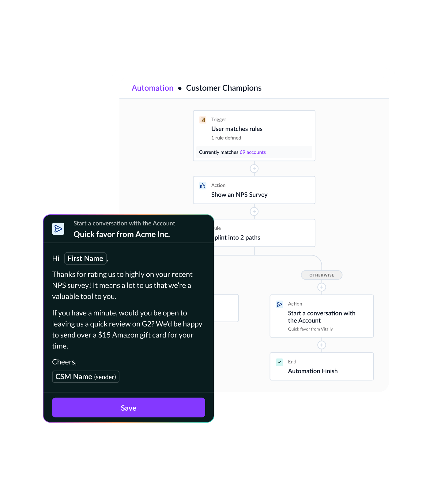 Vitally Playbook Automation with Triggered Email Response