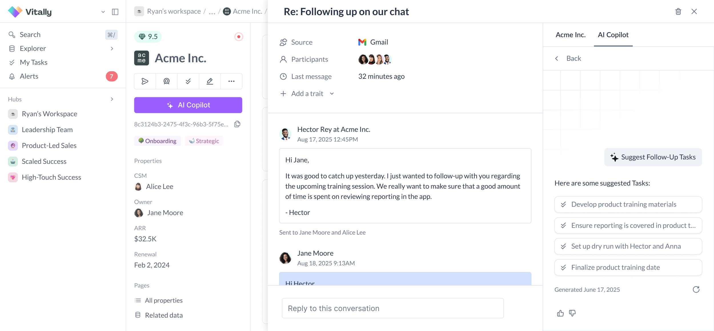 Vitally AI Copilot for Conversations