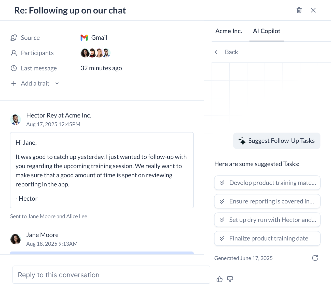 Vitally AI Copilot for Conversations