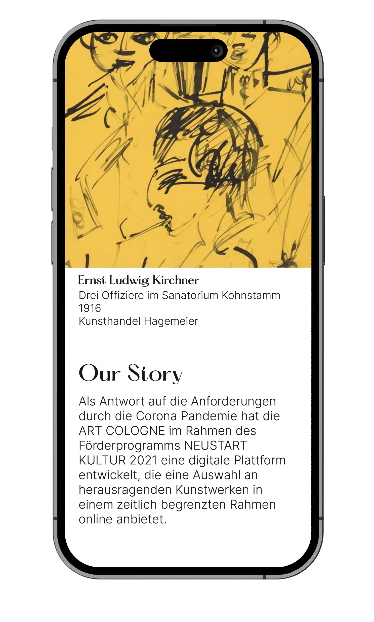 phone showing artwork