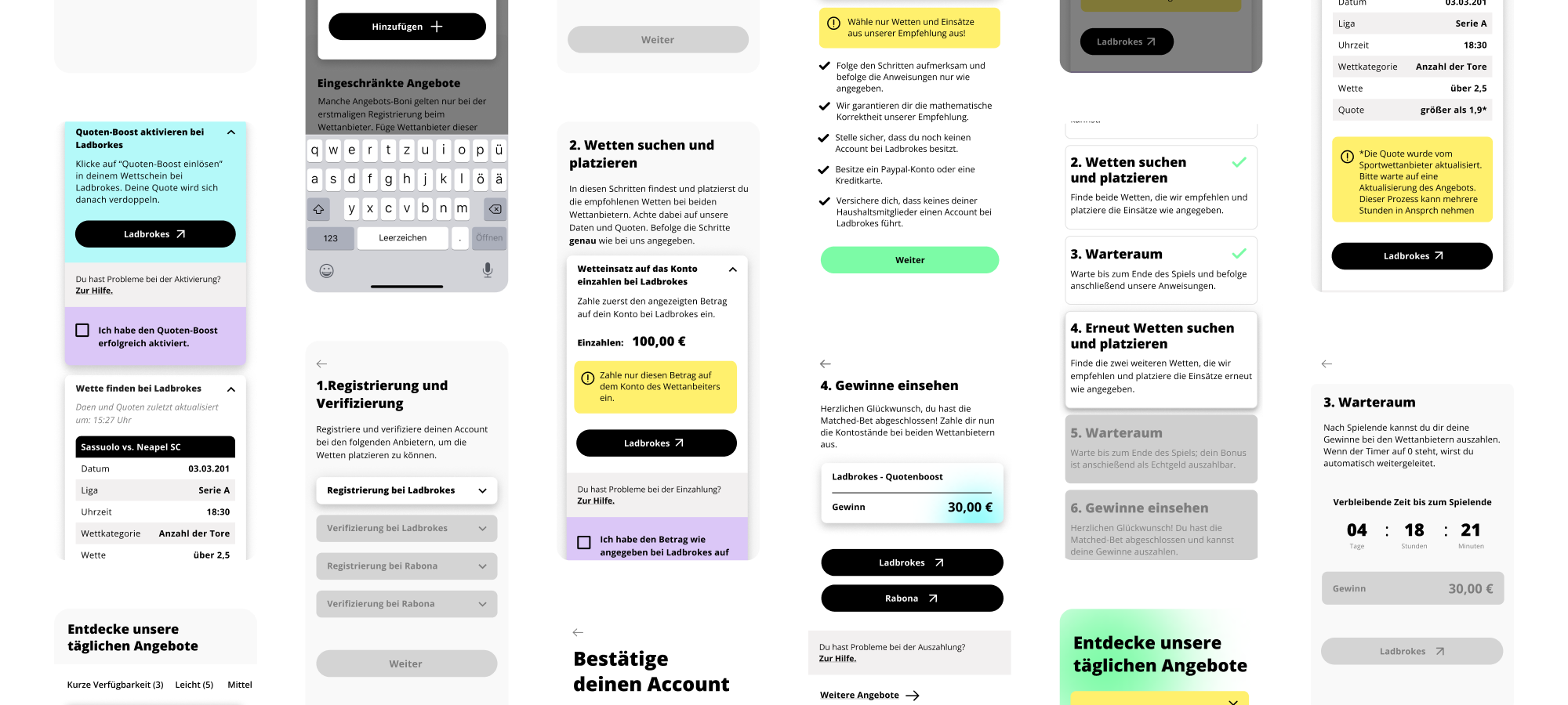 collection of mobile screens
