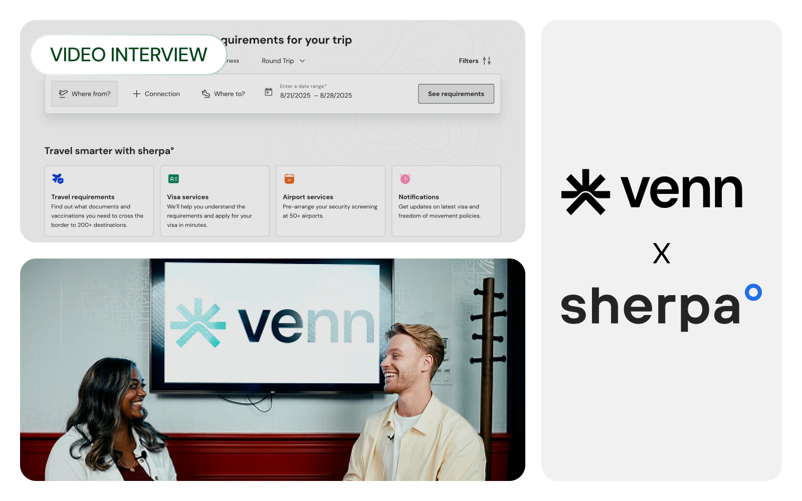 A promotional image for a Venn case study in partnership with Sherpa.