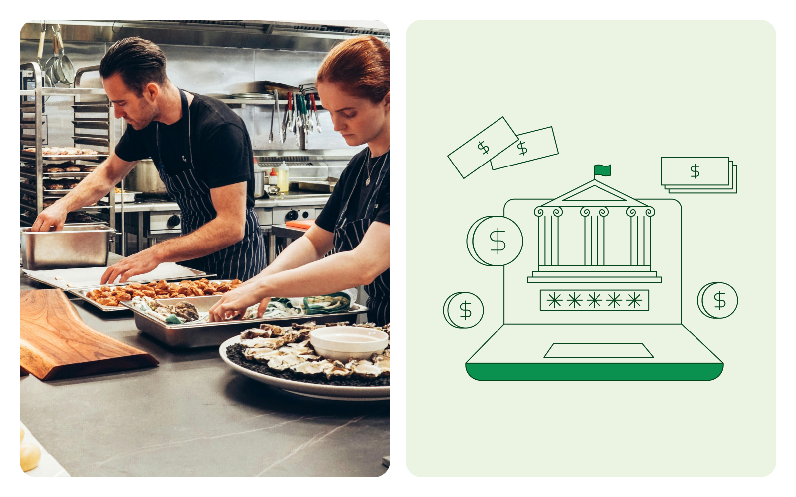 People working at restaurant. 