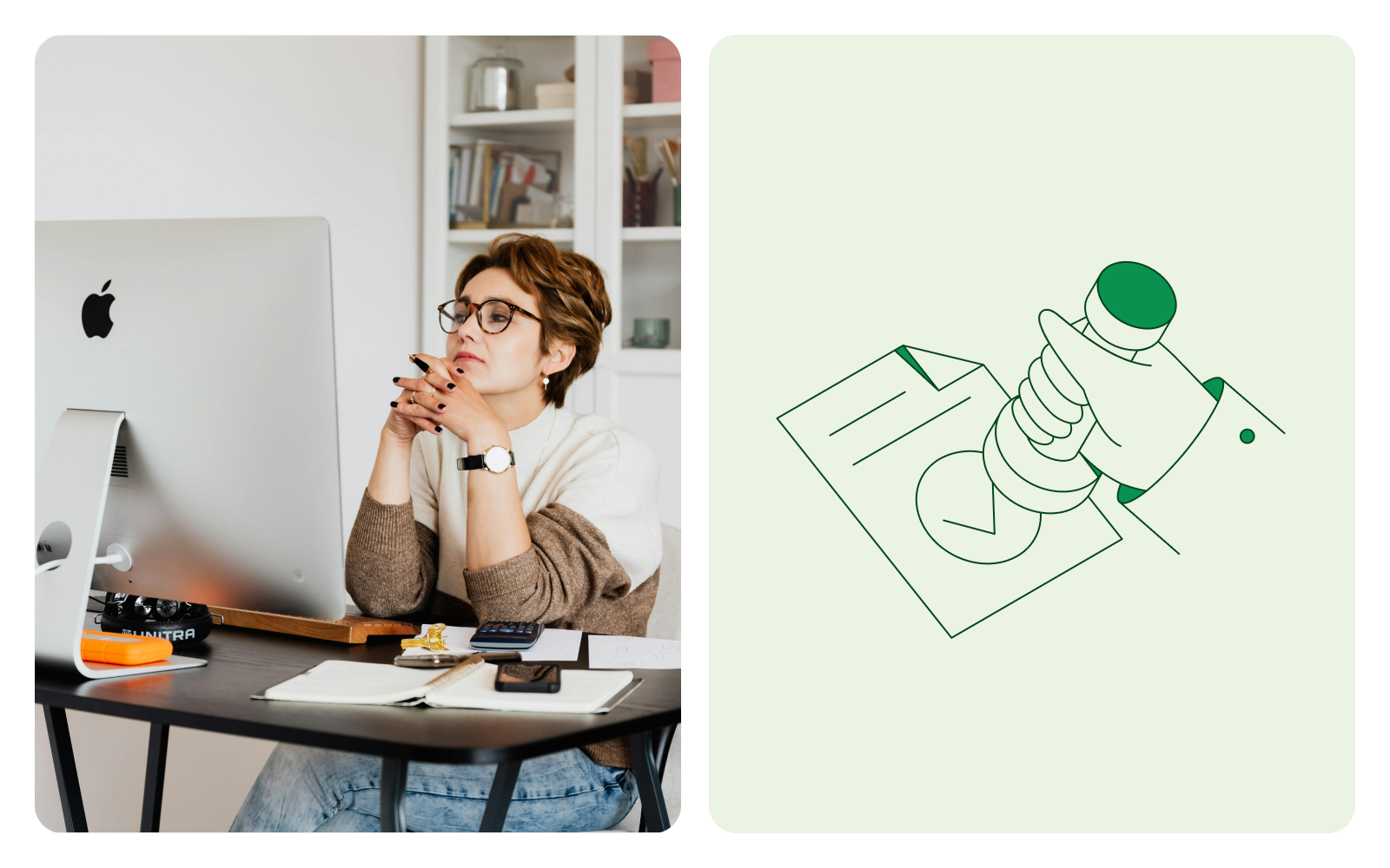 A person working at a desk.