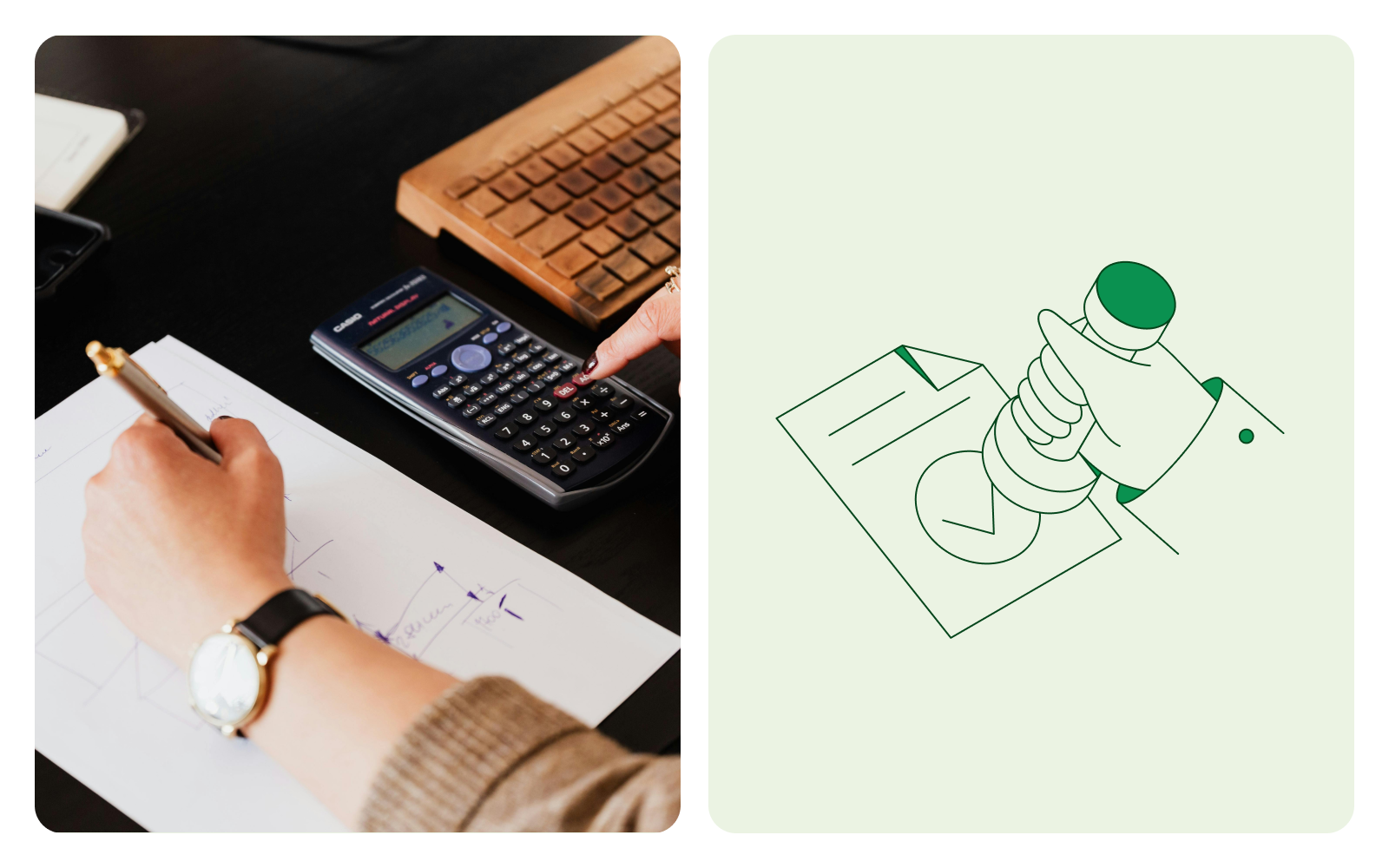 Accounting formulas on a page.