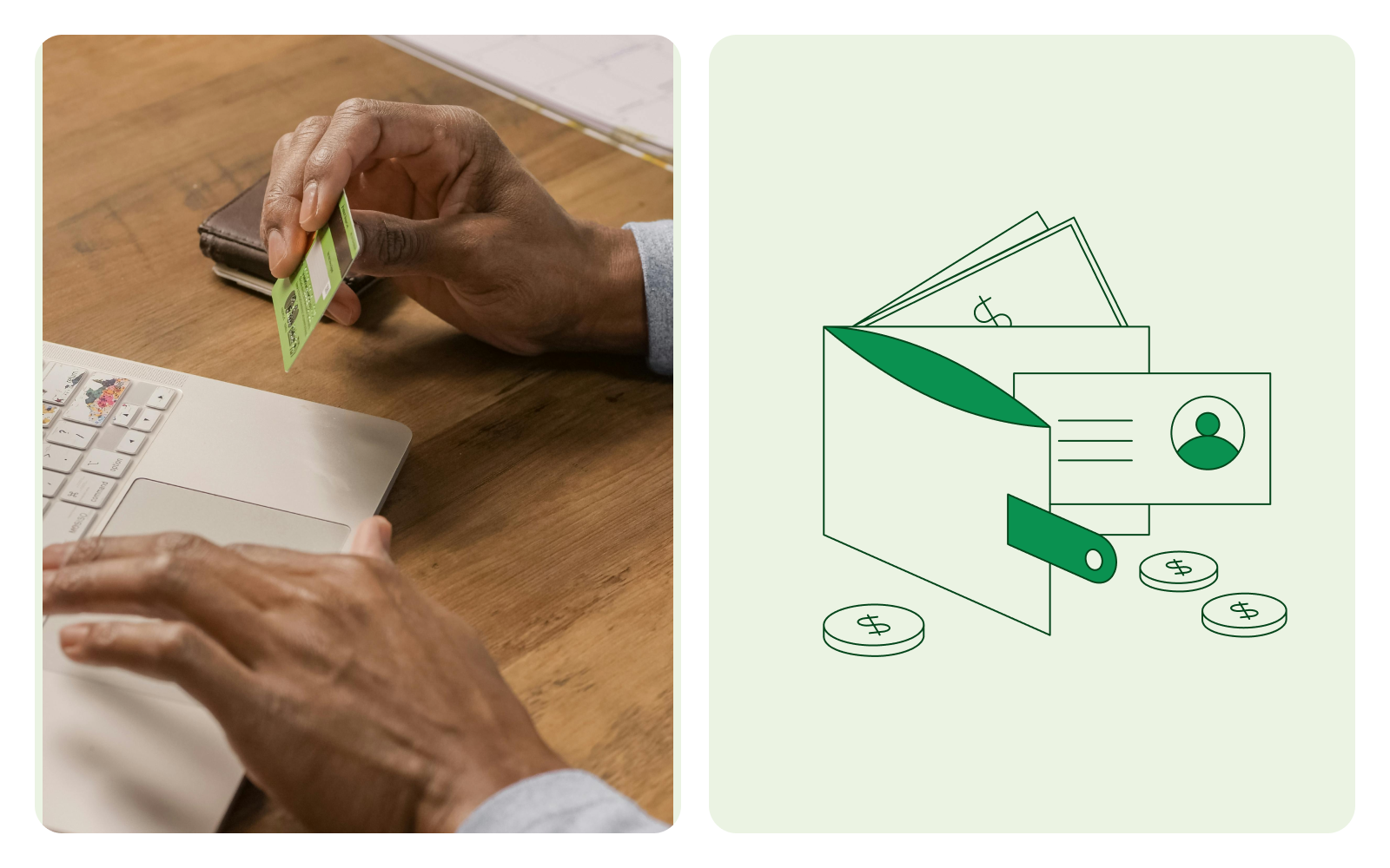 A person holding a credit card.