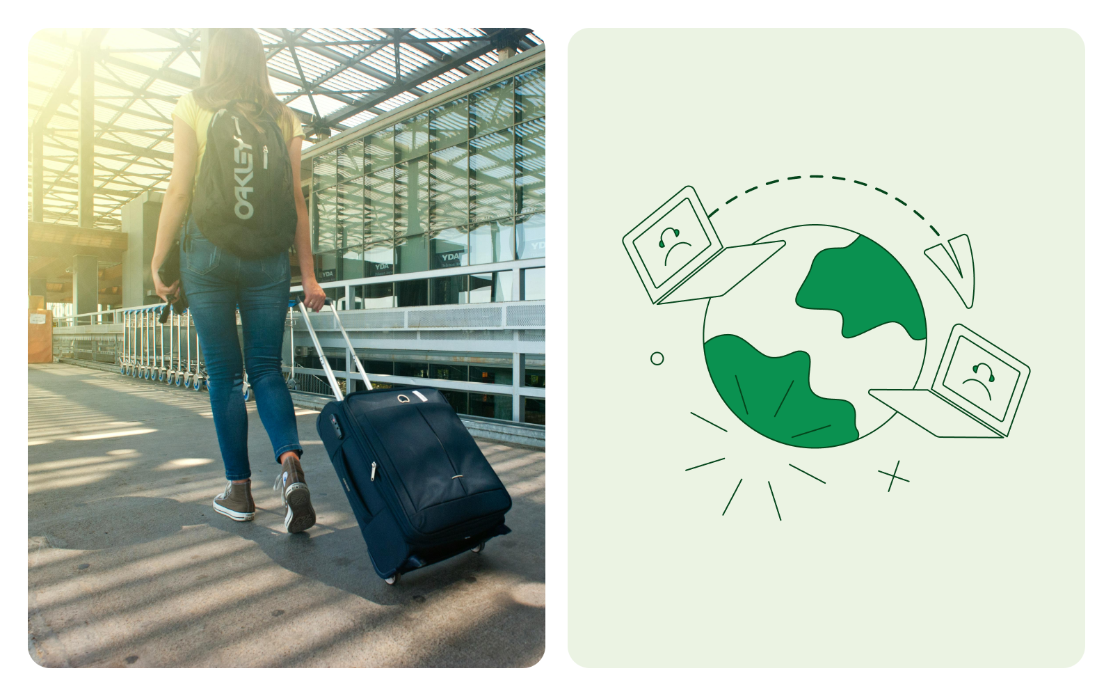 Someone at the airport with their suitcase.