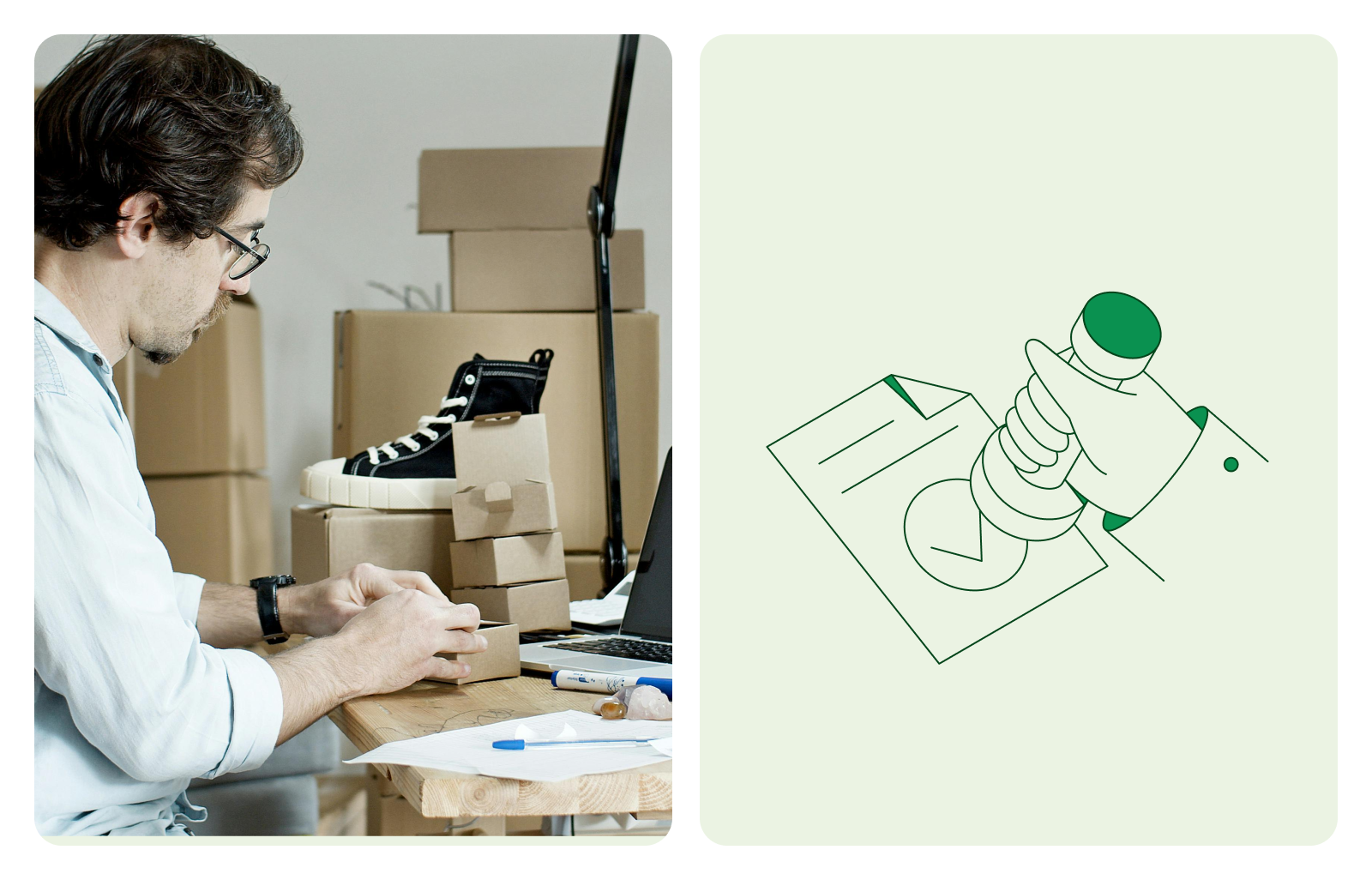 A man working at a desk.