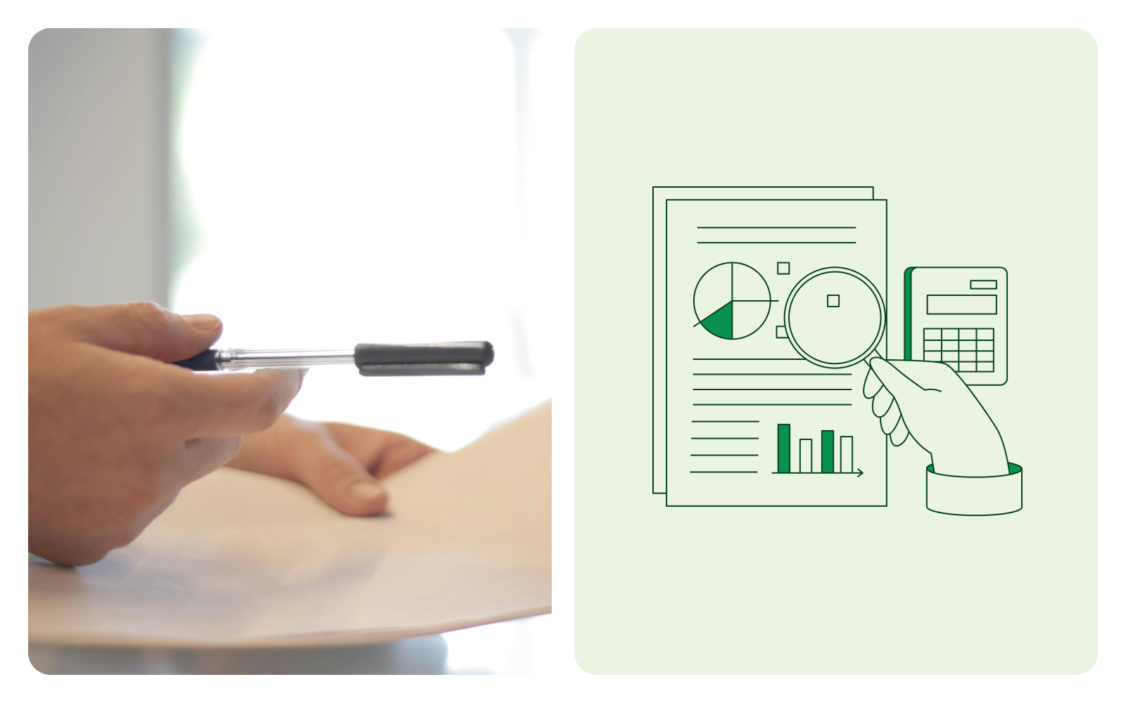 Someone holding a pen.