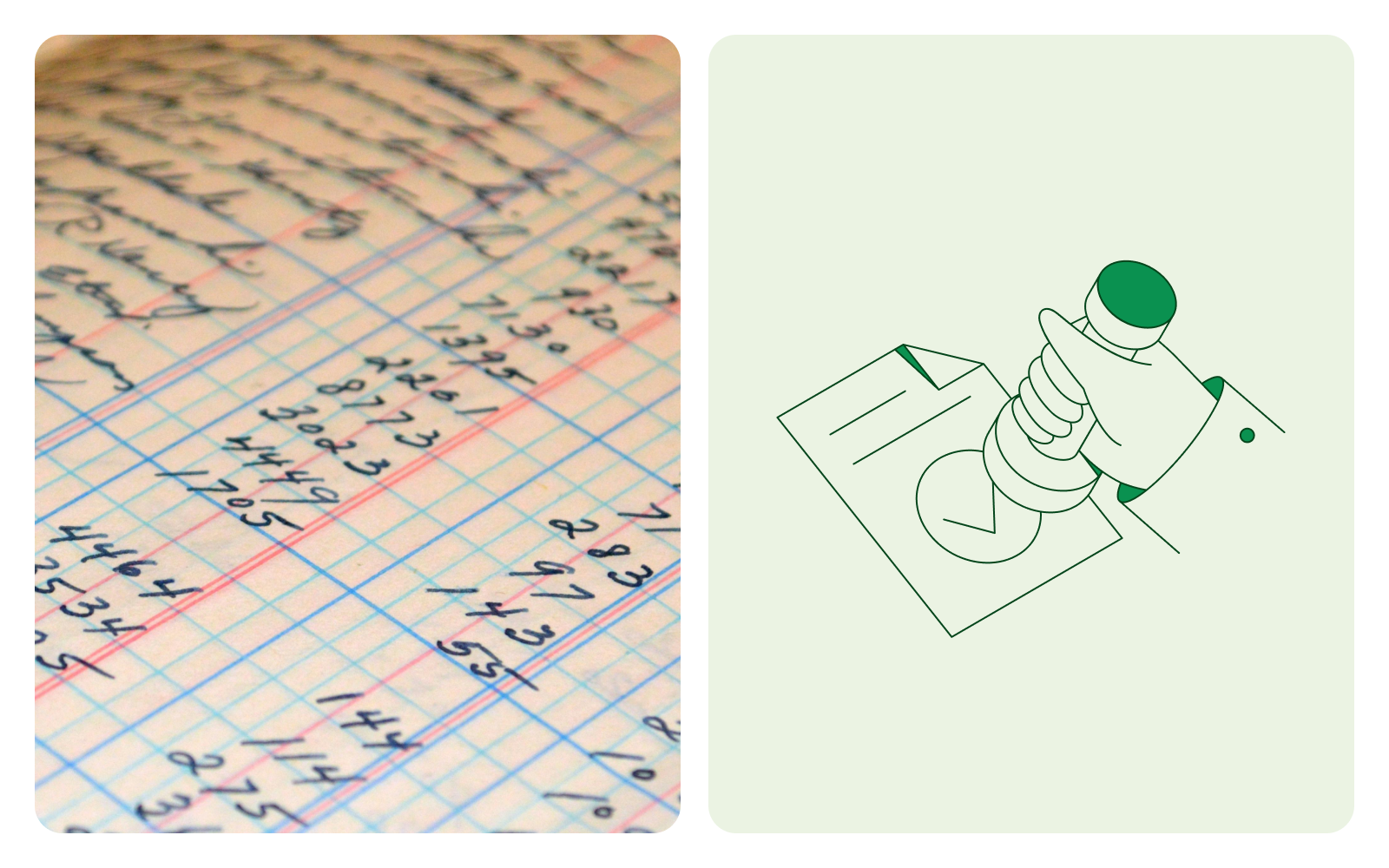 Numbers in a notebook