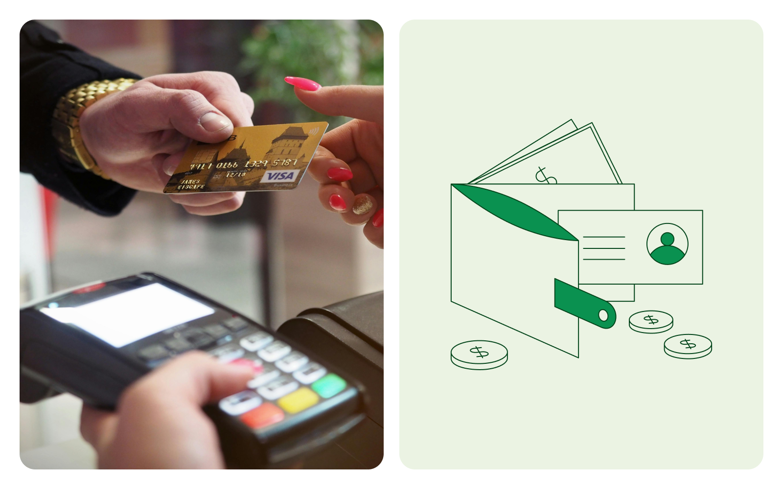 Someone paying with a credit card.