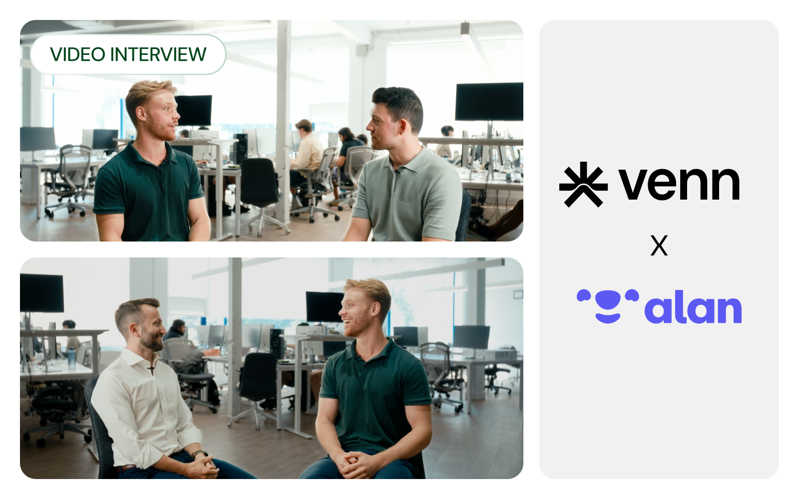 Venn and Alan customer video interview for case study.