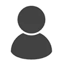 Simple dark gray user profile silhouette icon on white background.