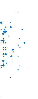 Vertical pattern of small blue circles and plus signs scattered mostly on the left side of a white background.