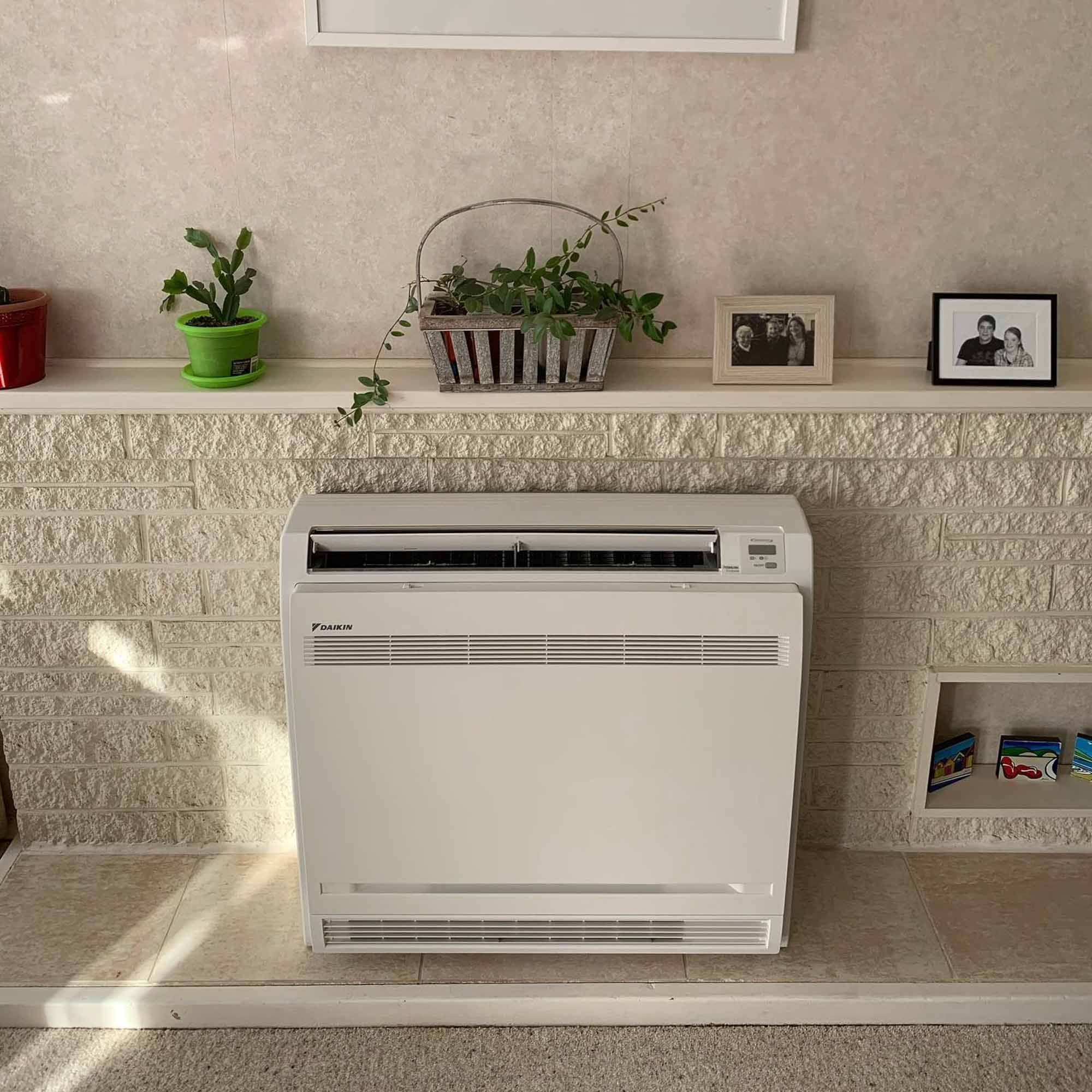 a white stove with plants on top