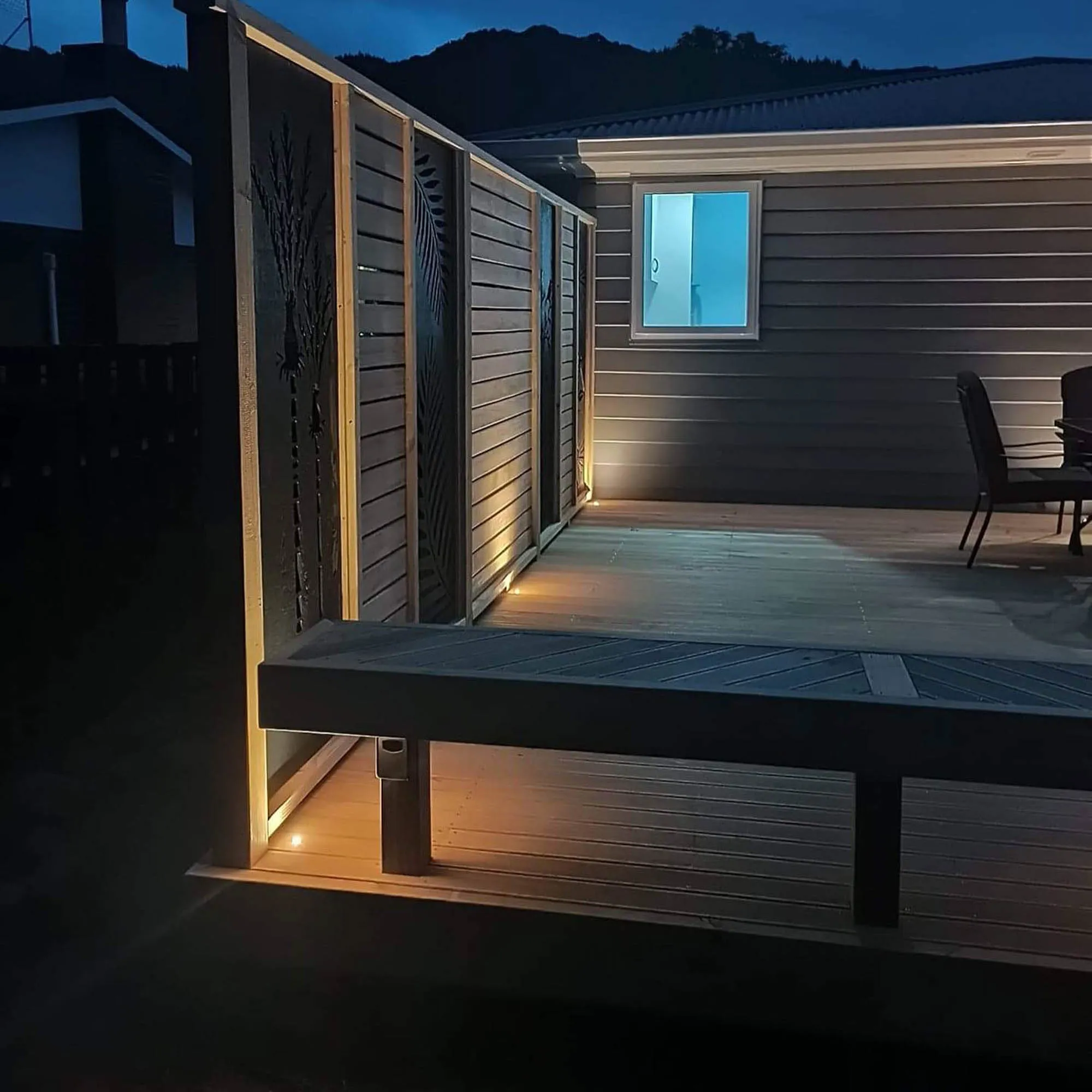 a table outside a house