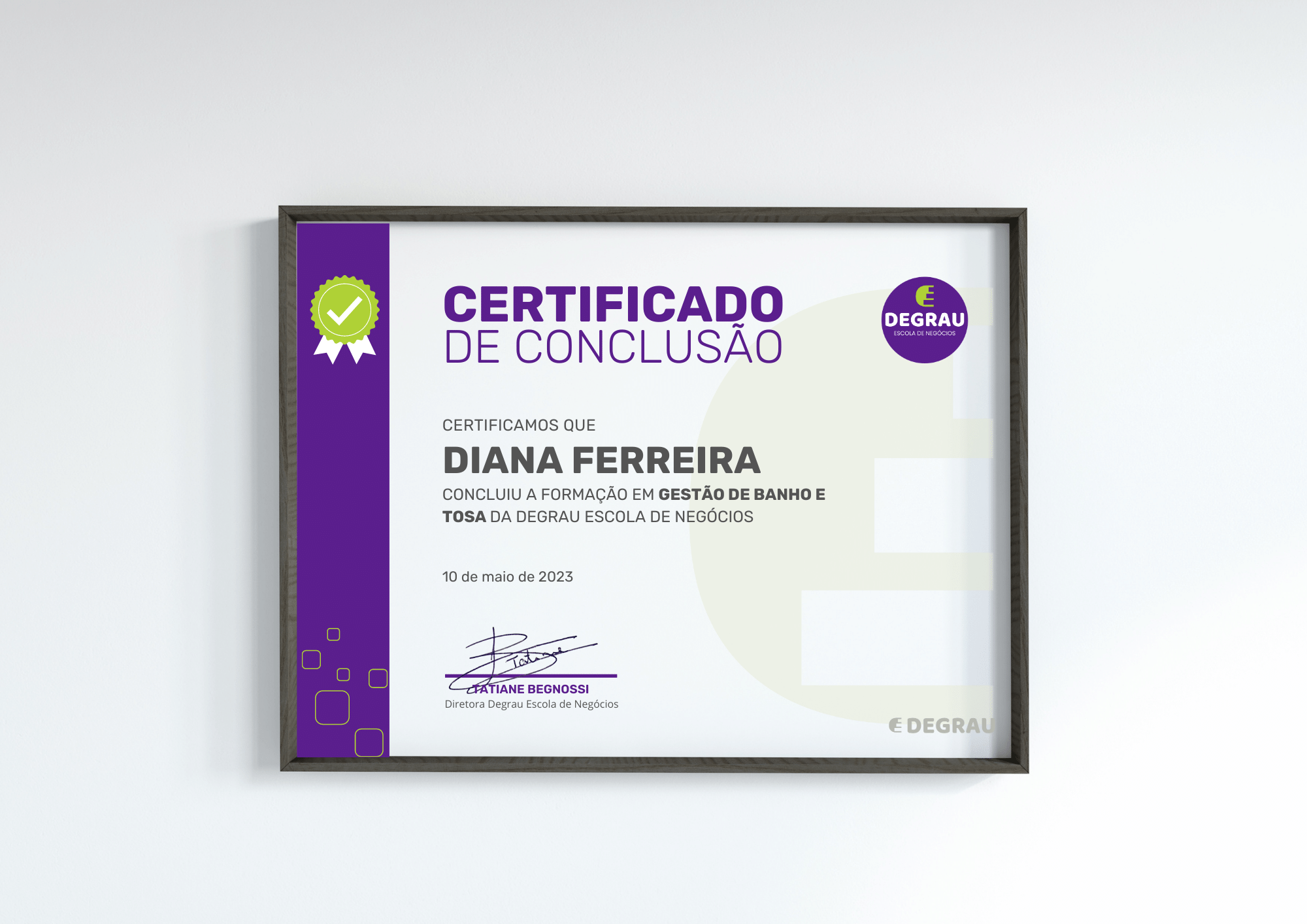 Certificado - banho e tosa