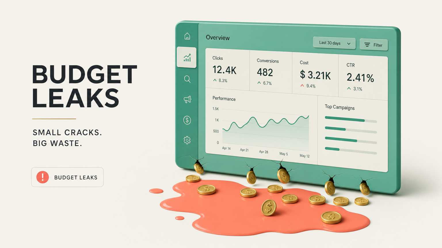 image showing google ads budget leaks