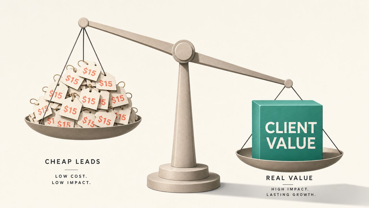 cheap leads vs high client value