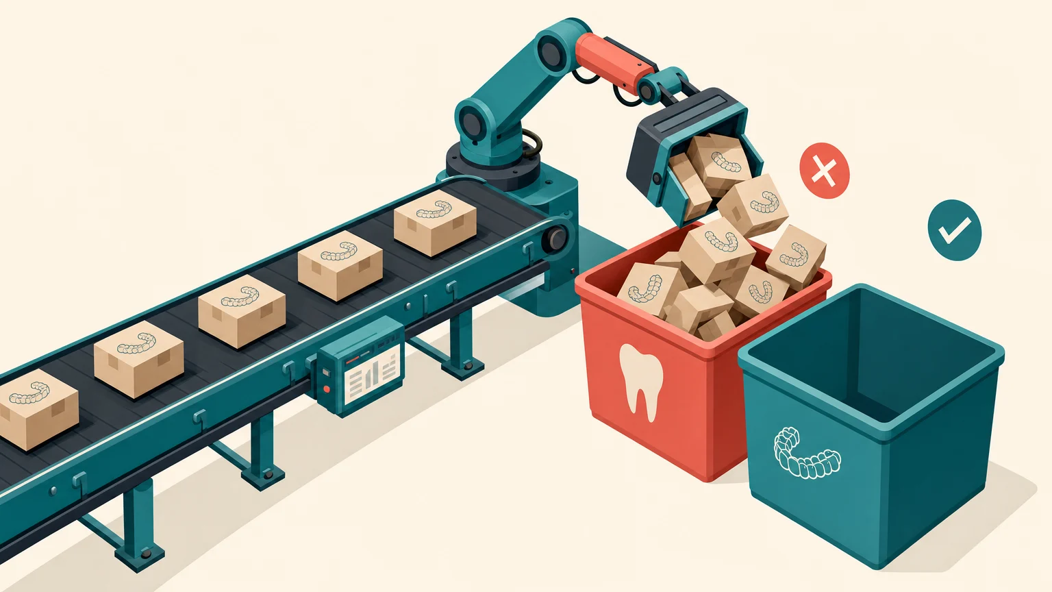 Illustration of a conveyor belt sending enquiries into the wrong campaign bucket.