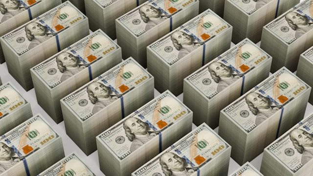 picture of stacks of money hundred dollar bills