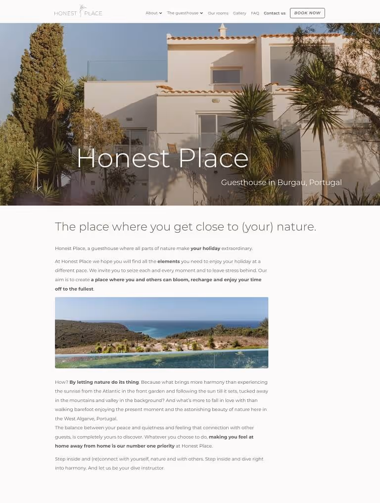 Honest Place website