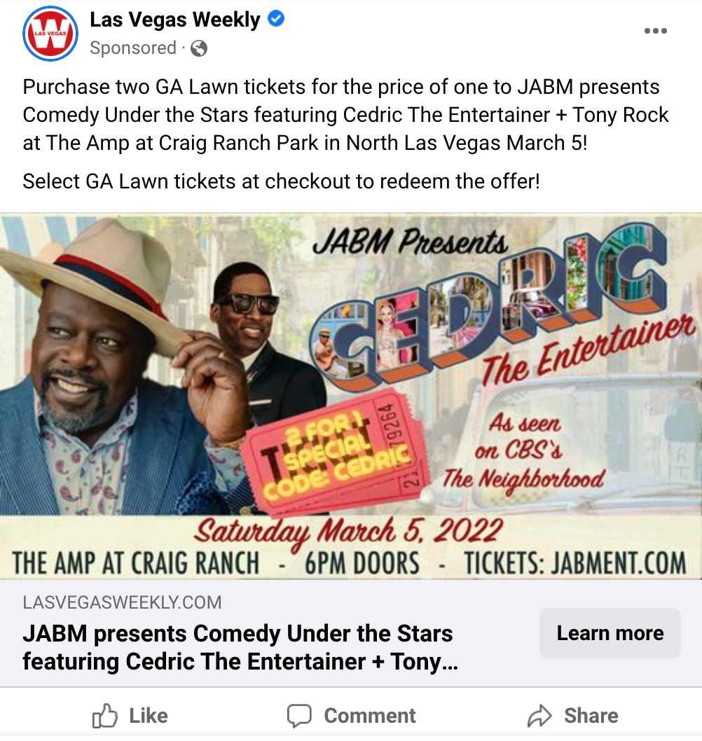 Cedric the Entertainer Digital Ad