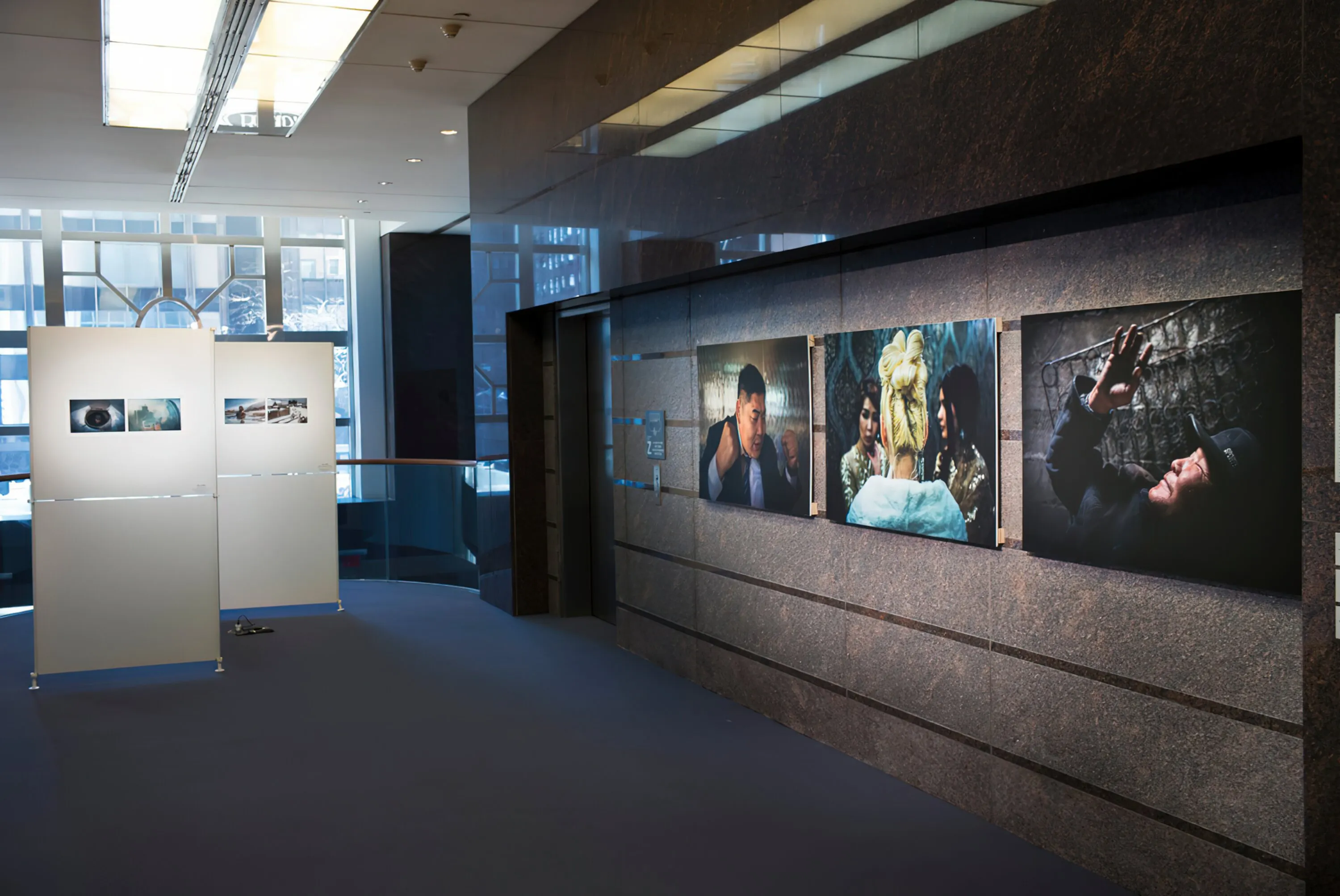 Sven Zellner prints at the UN Plaza exhibition