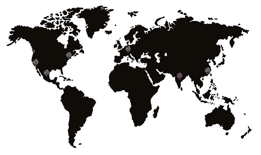 Global map of CoE locations