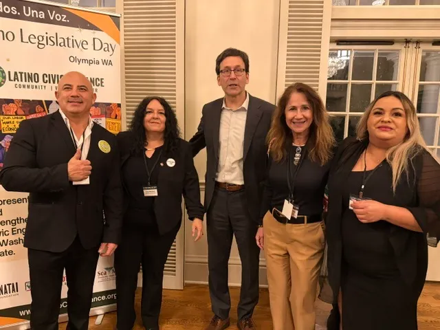 Lehmbecker Law team with Governor Bob Ferguson at Latino Legislative Day in Olympia, WA