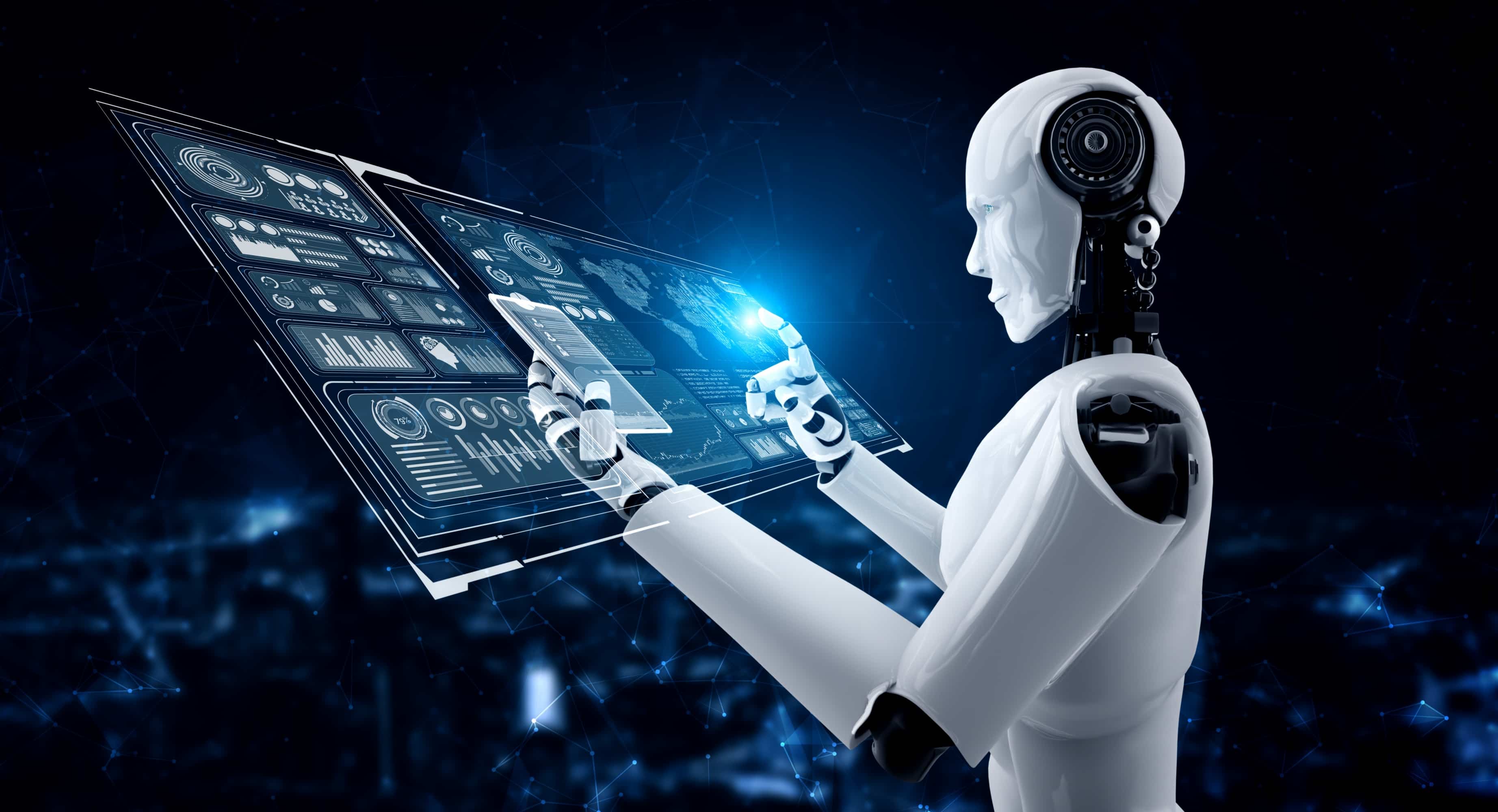 Humanoid robot making quantum calculations