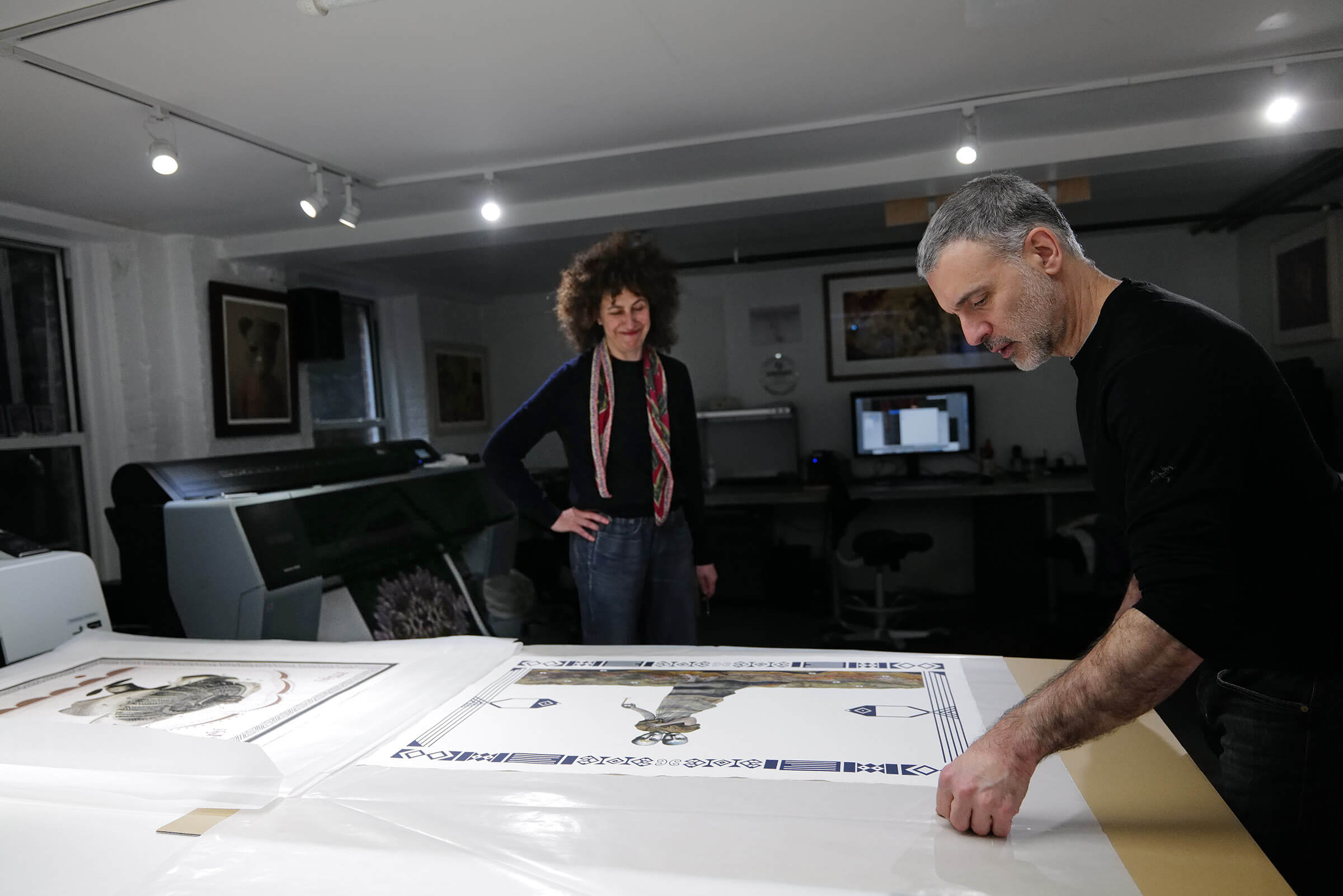 Jessica Mitrani talking about her prints at the Brooklyn Editions studio