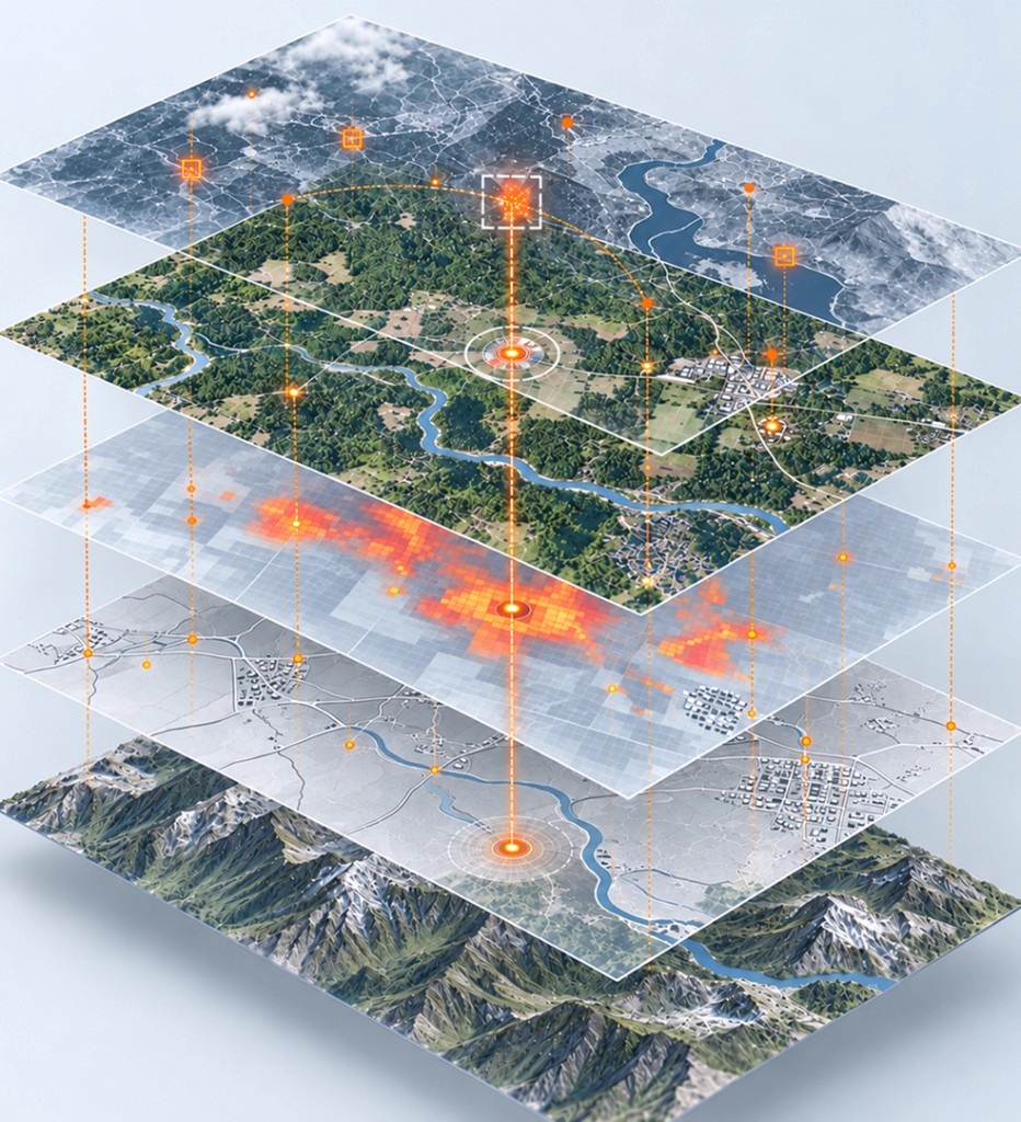 Layered terrain analyzed by Torch AI