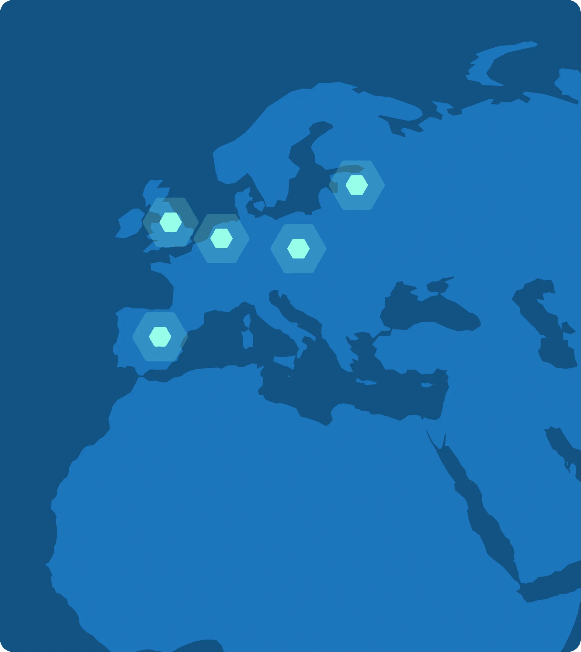Europe and North Africa map in blue