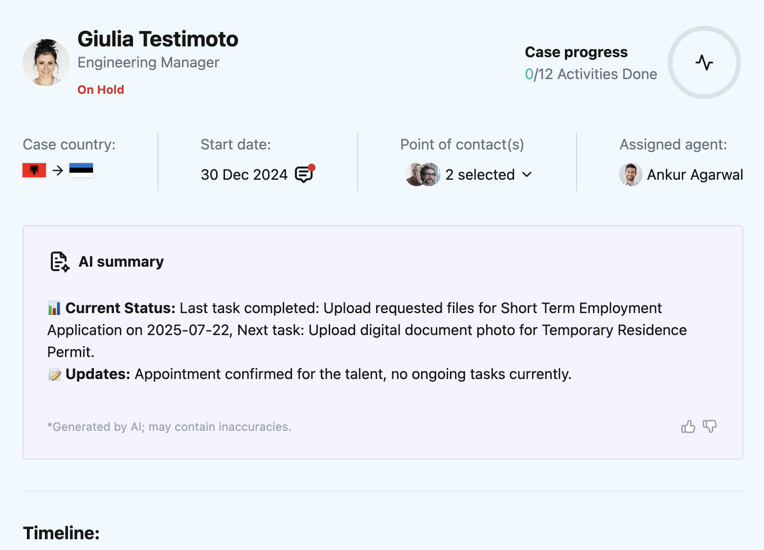 Real-Time Case Updates – AI Case Summary