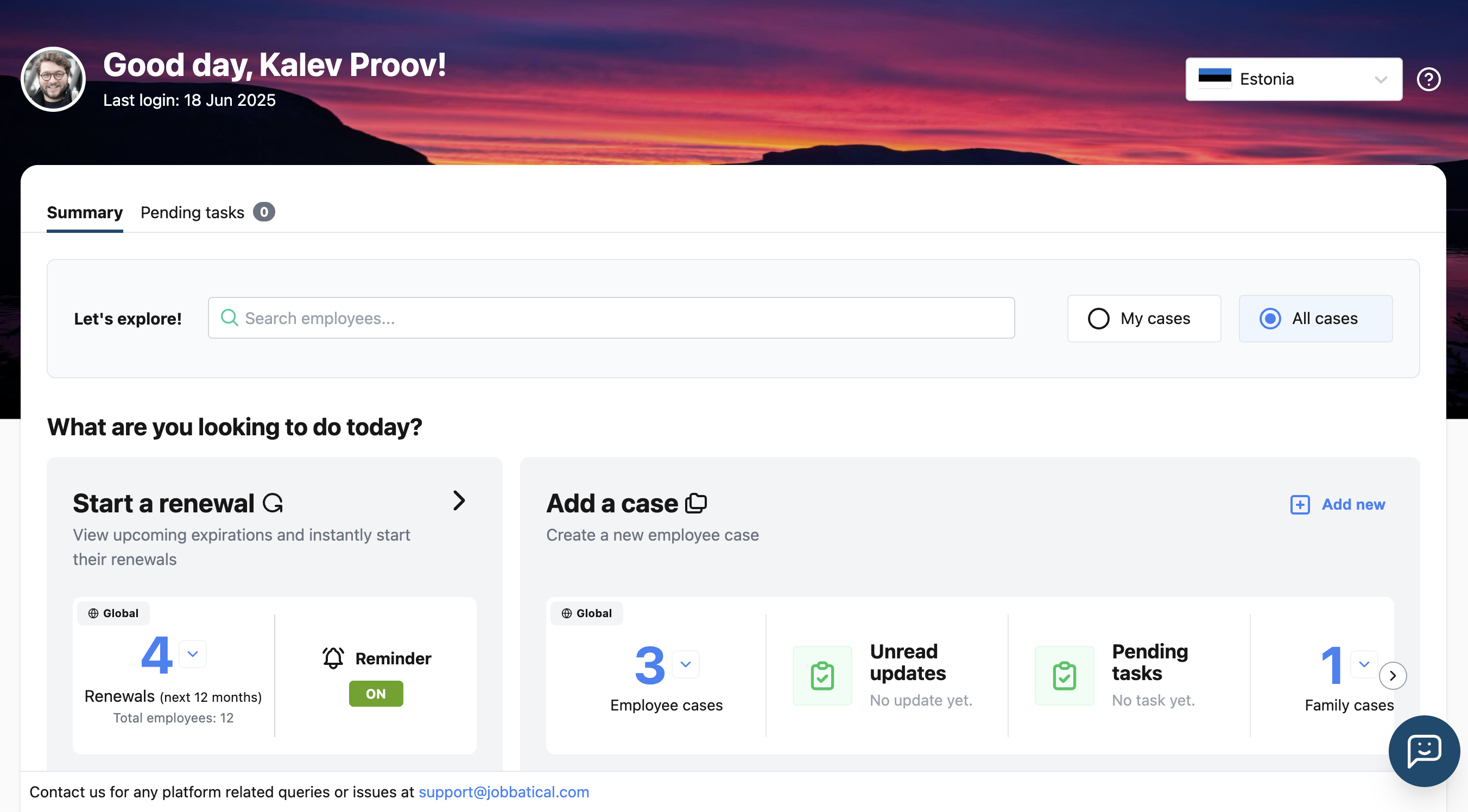 HR Dashboard for Renewals Screenshot
