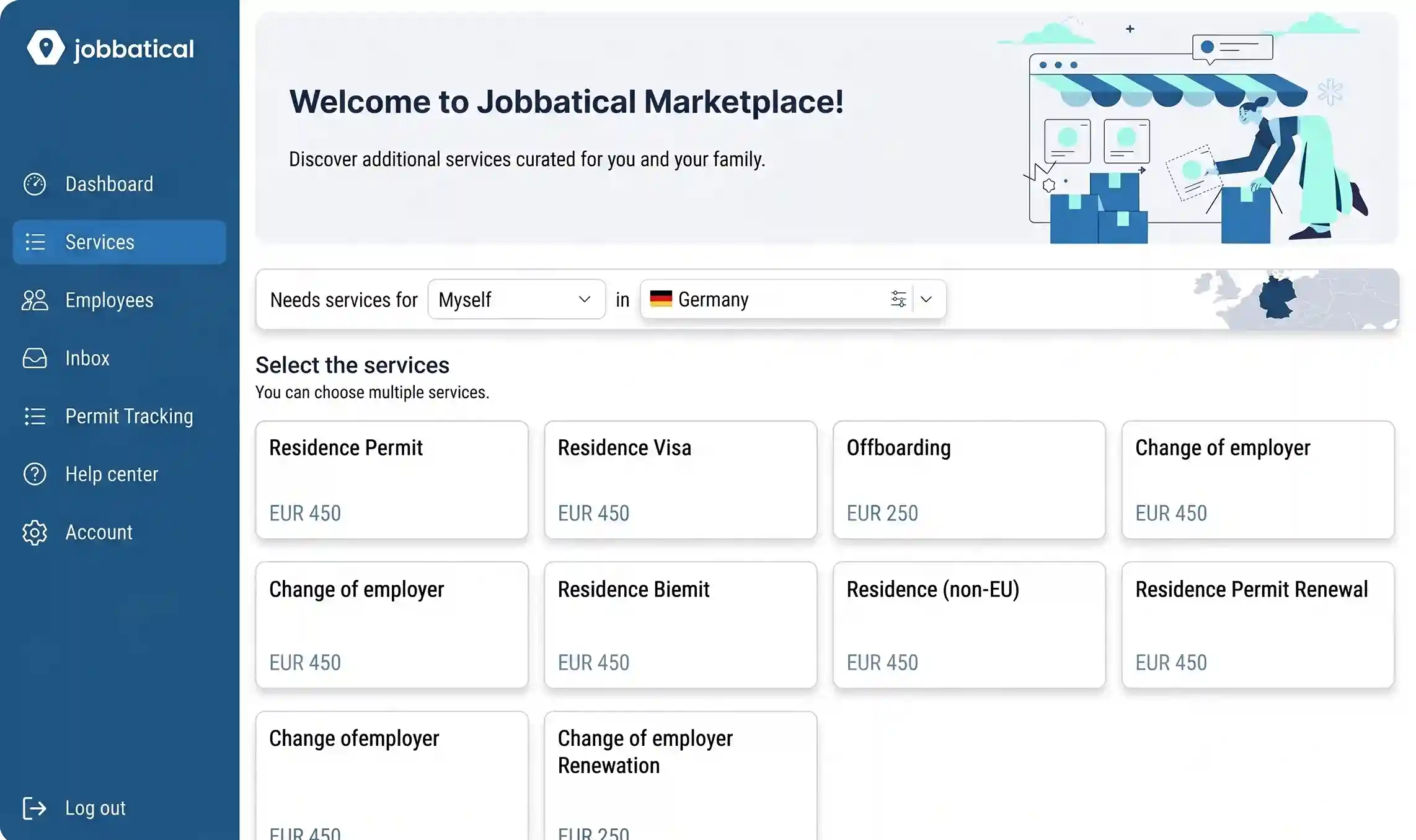 Marketplace provides additional immigration services which employees can use
