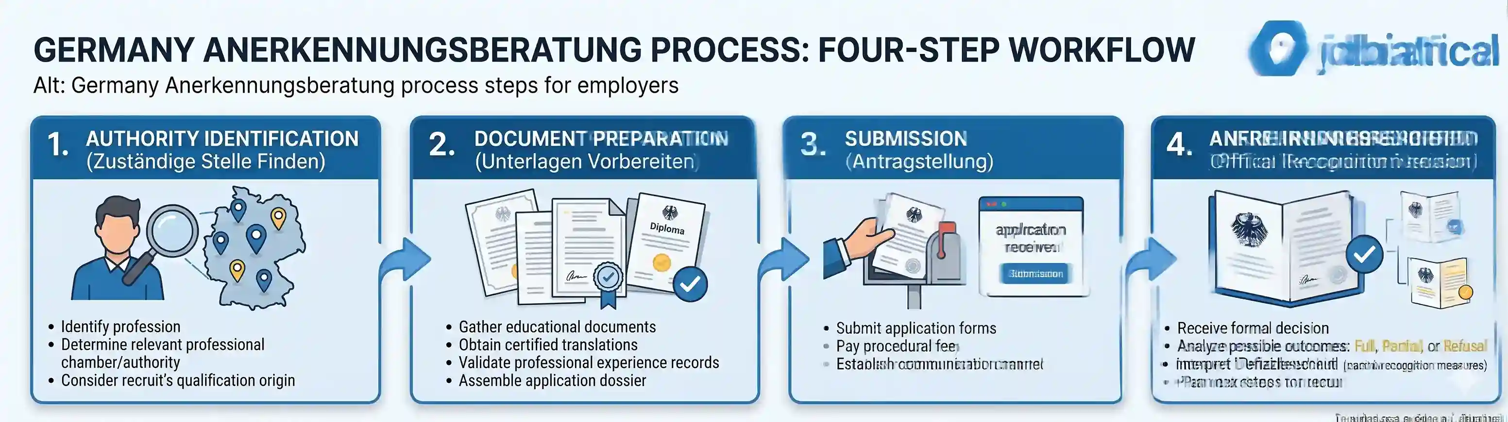 Calendario de reconocimiento de cualificaciones en Alemania para recursos humanos
