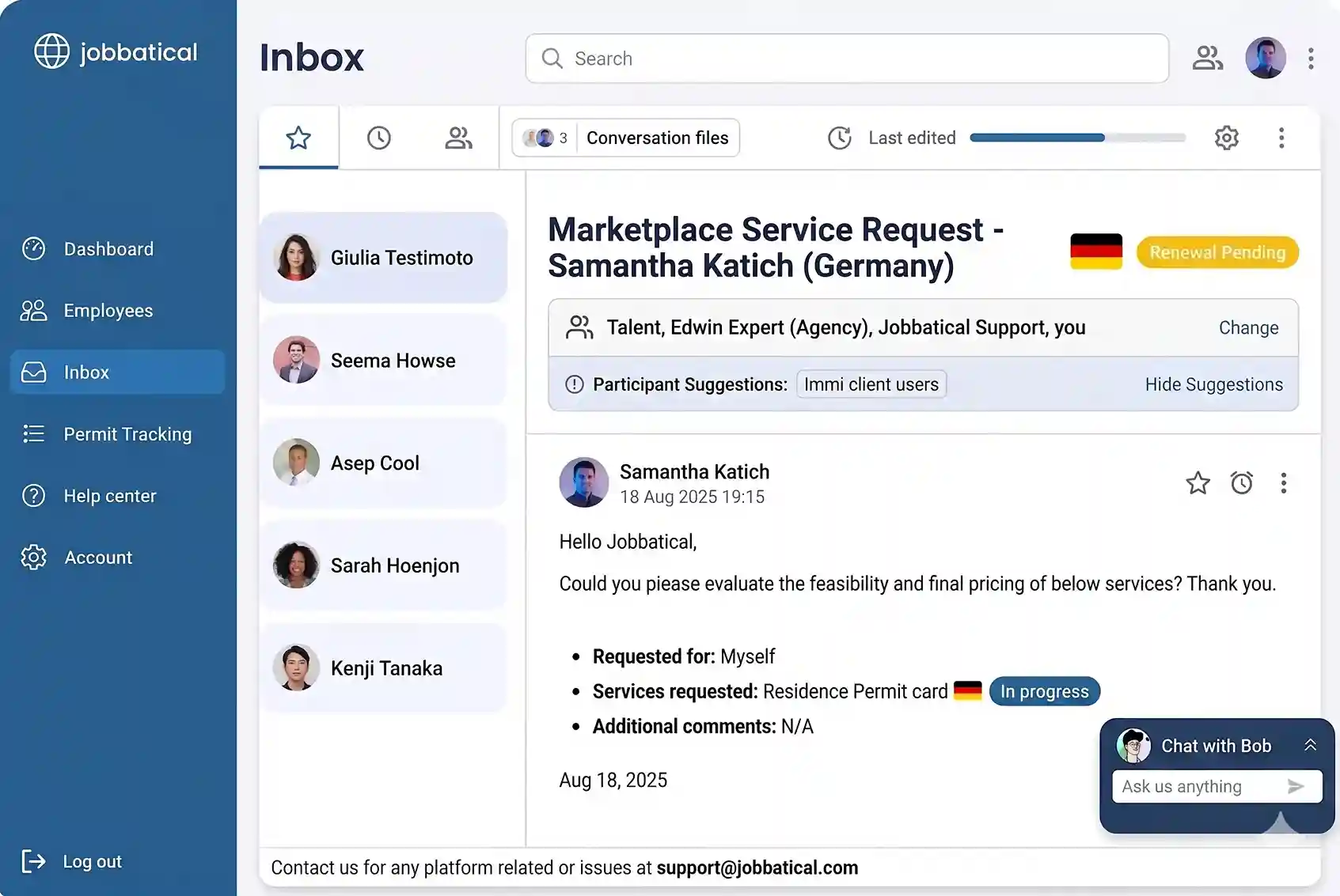 GDPR-compliant messaging on Jobbatical Platform