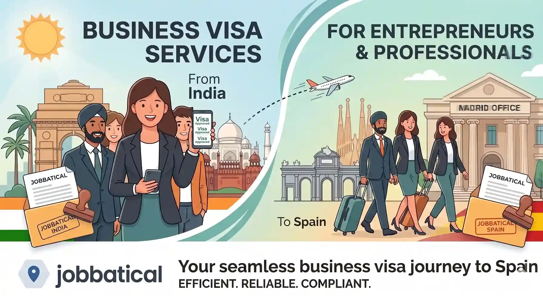 Optimierte Bearbeitung von Geschäftsvisa für Spanien aus Indien durch Jobbatical
