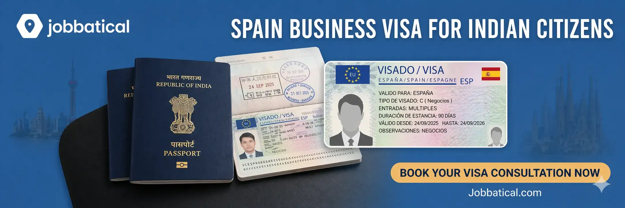 Visabestimmungen, erforderliche Unterlagen und Bearbeitungsdauer für ein Geschäftsvisum für Spanien für indische Staatsbürger