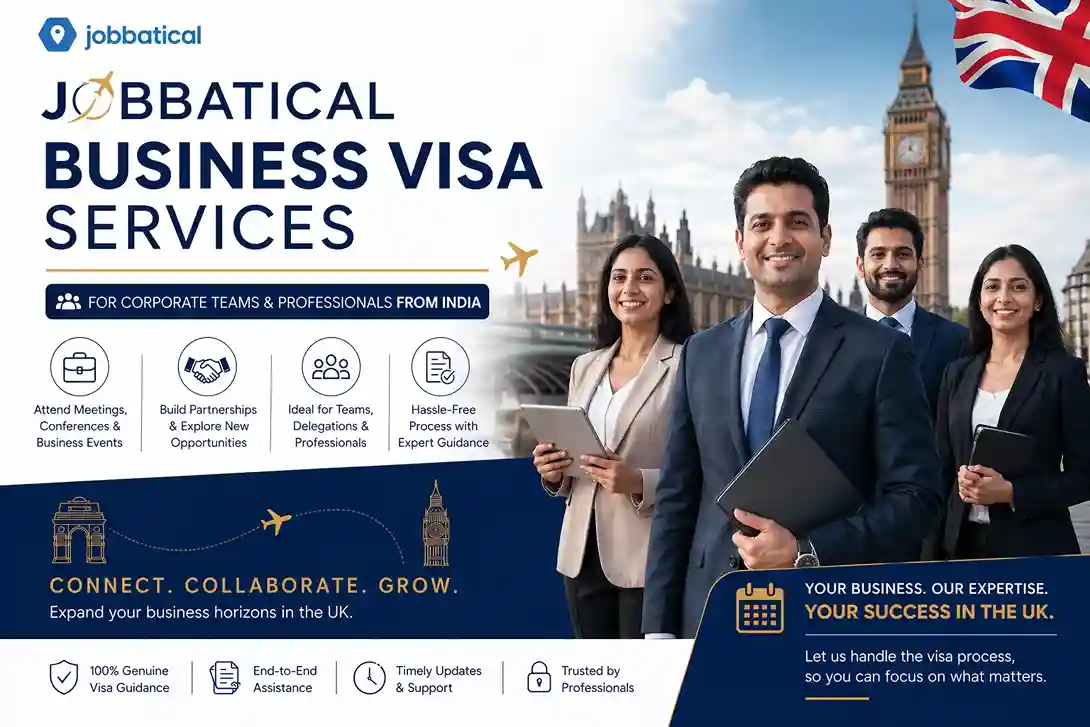 Services, conditions et procédures de demande de visa d'affaires pour l'Inde et le Royaume-Uni proposés par Jobbatical
