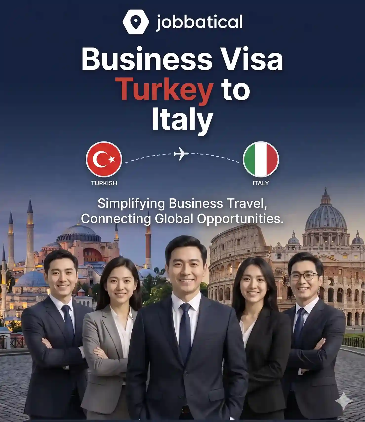 Services de visa d'affaires de la Turquie vers l'Italie – Démarches pour l'obtention d'un visa Schengen pour les voyages liés au design, aux salons professionnels et aux PME, par Jobbatical