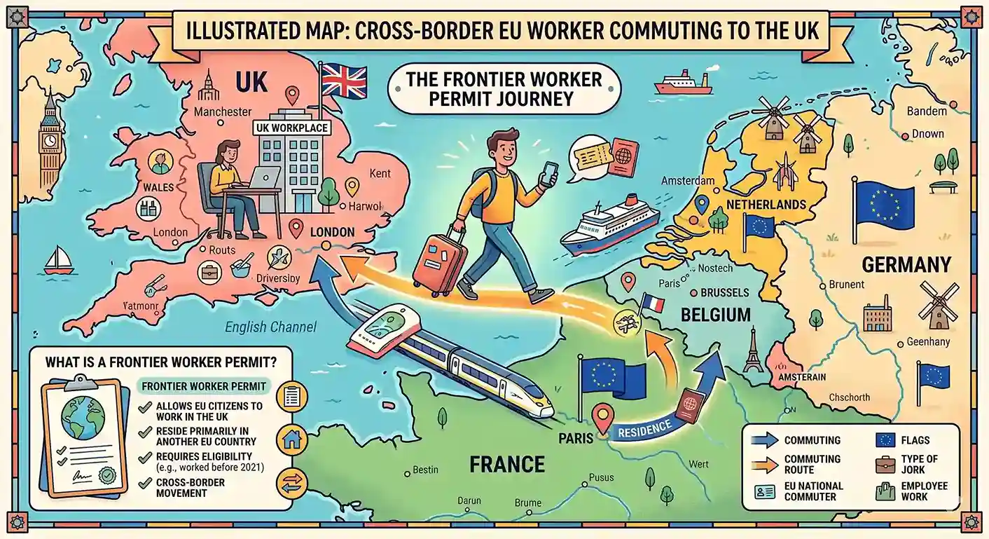 Citoyen de l'UE se rendant au Royaume-Uni pour y travailler dans le cadre d'un permis de travail frontalier