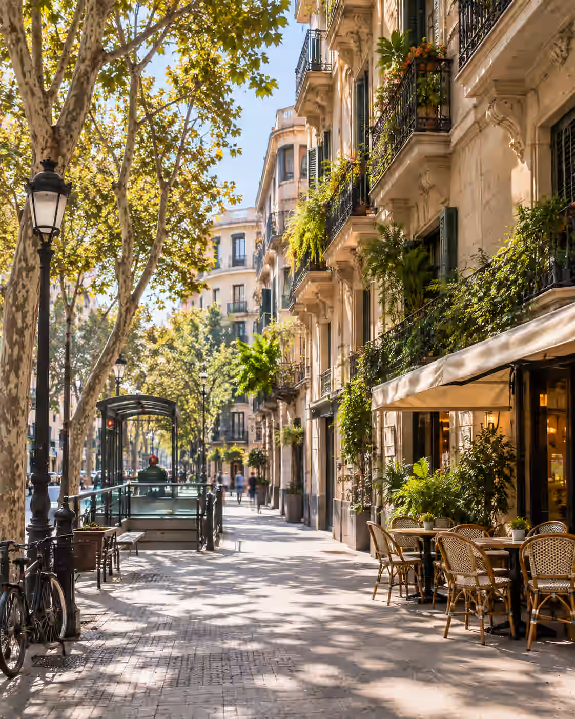Rue résidentielle à Barcelone
