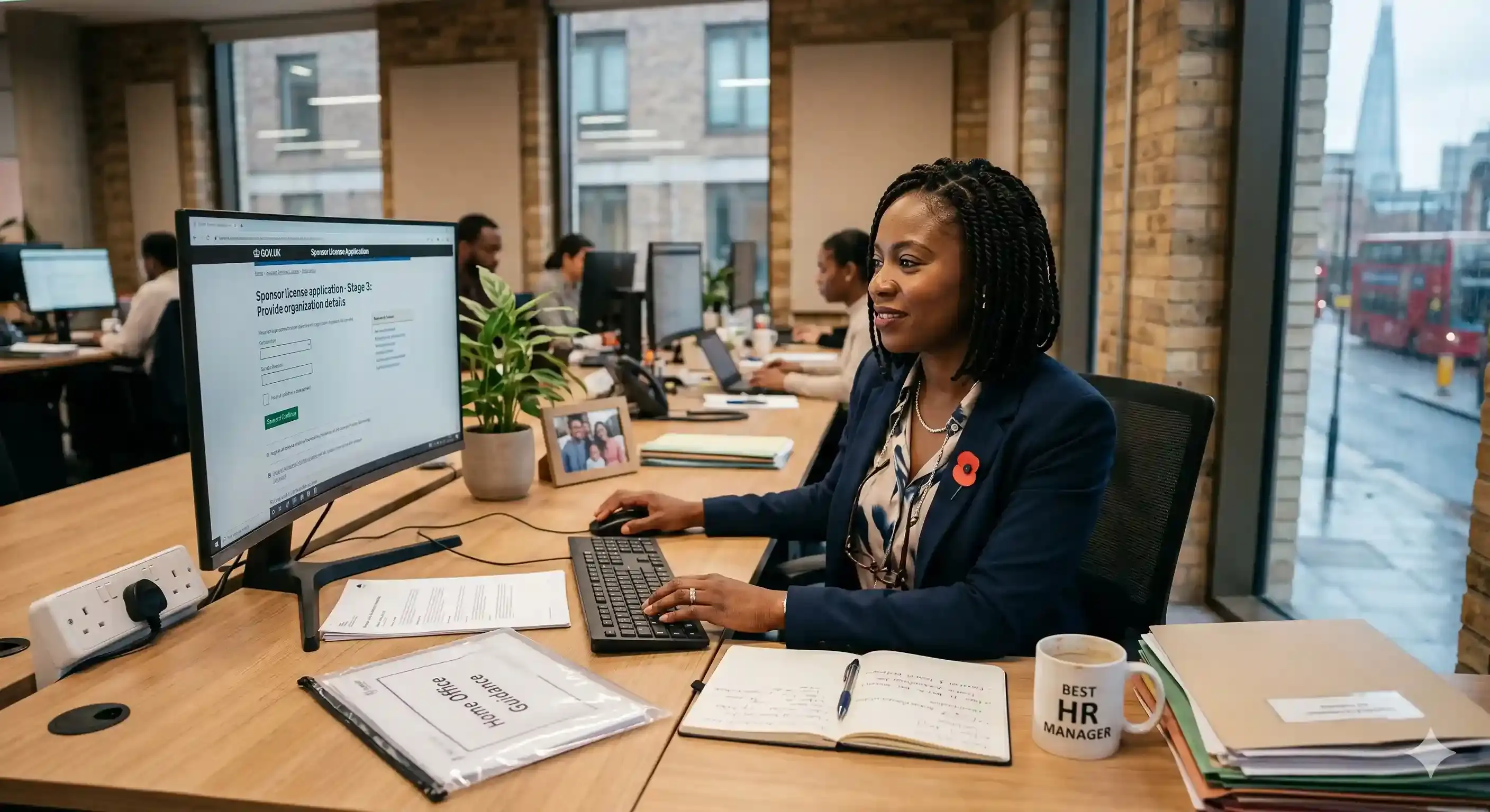 HR professional checking document checklist before submitting a UK priority sponsor licence application online