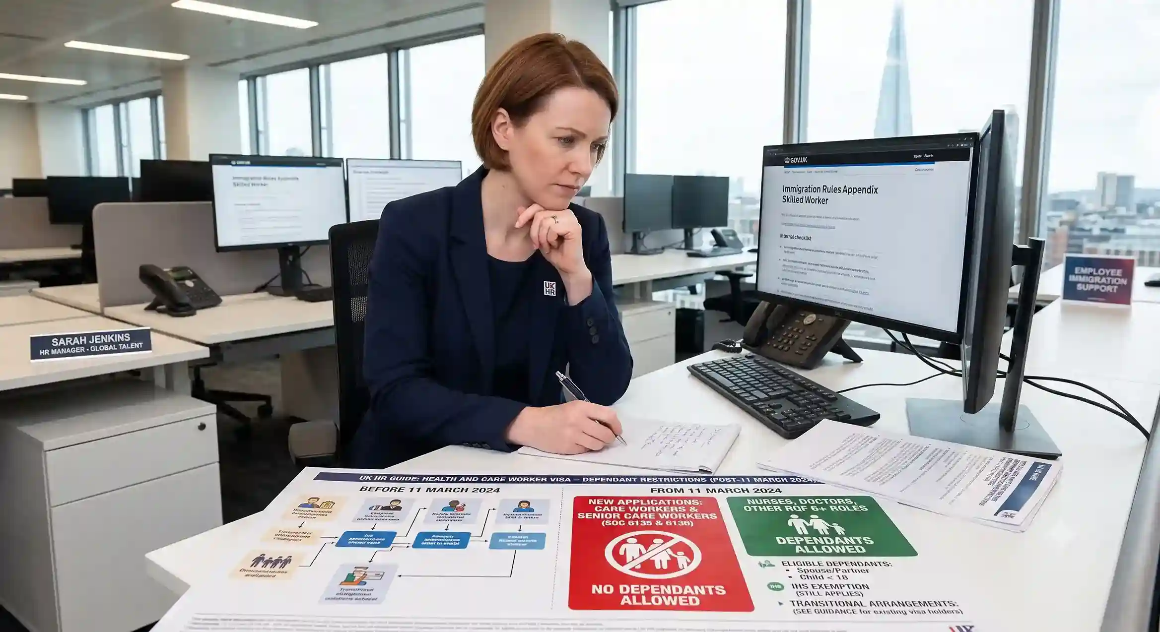 El departamento de Recursos Humanos del Reino Unido está revisando las restricciones de los visados para familiares de los trabajadores del sector sanitario y asistencial del Reino Unido