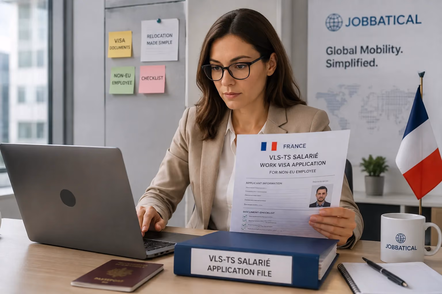 Responsable des ressources humaines chargé d'examiner une demande de visa de travail « VLS-TS Salarié » en France pour un salarié non ressortissant de l'UE