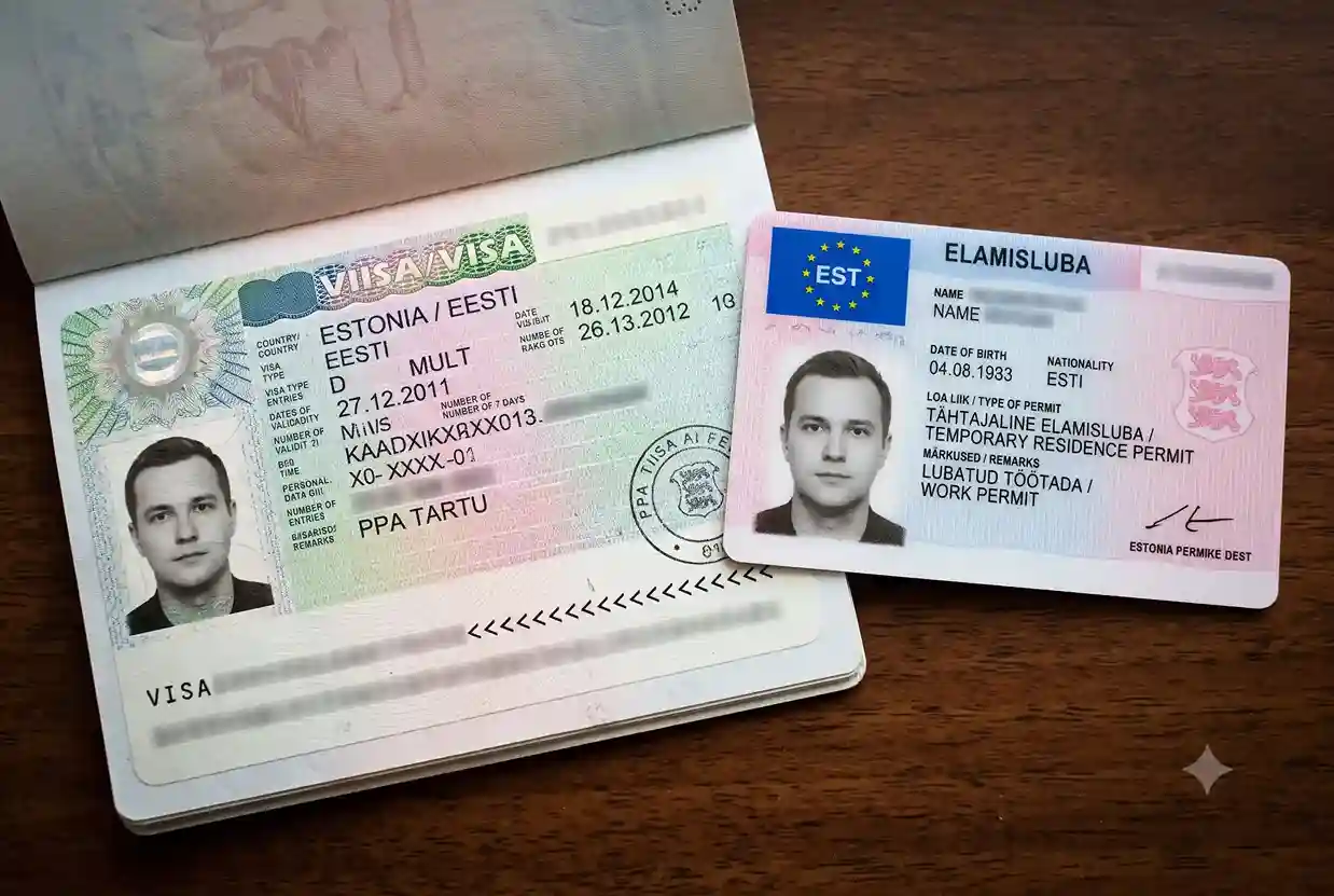 HR manager reviewing Estonia D visa and work permit documents for a non-EU employee in 2026